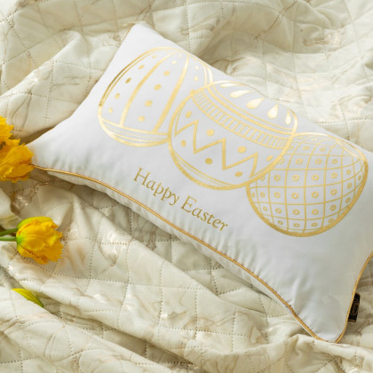 Veľkonočná obliečka na vankúš so zlatou potlačou